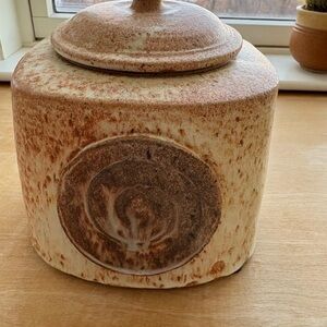 Handcrafted Rustic Ceramic Pottery Lidded Jar